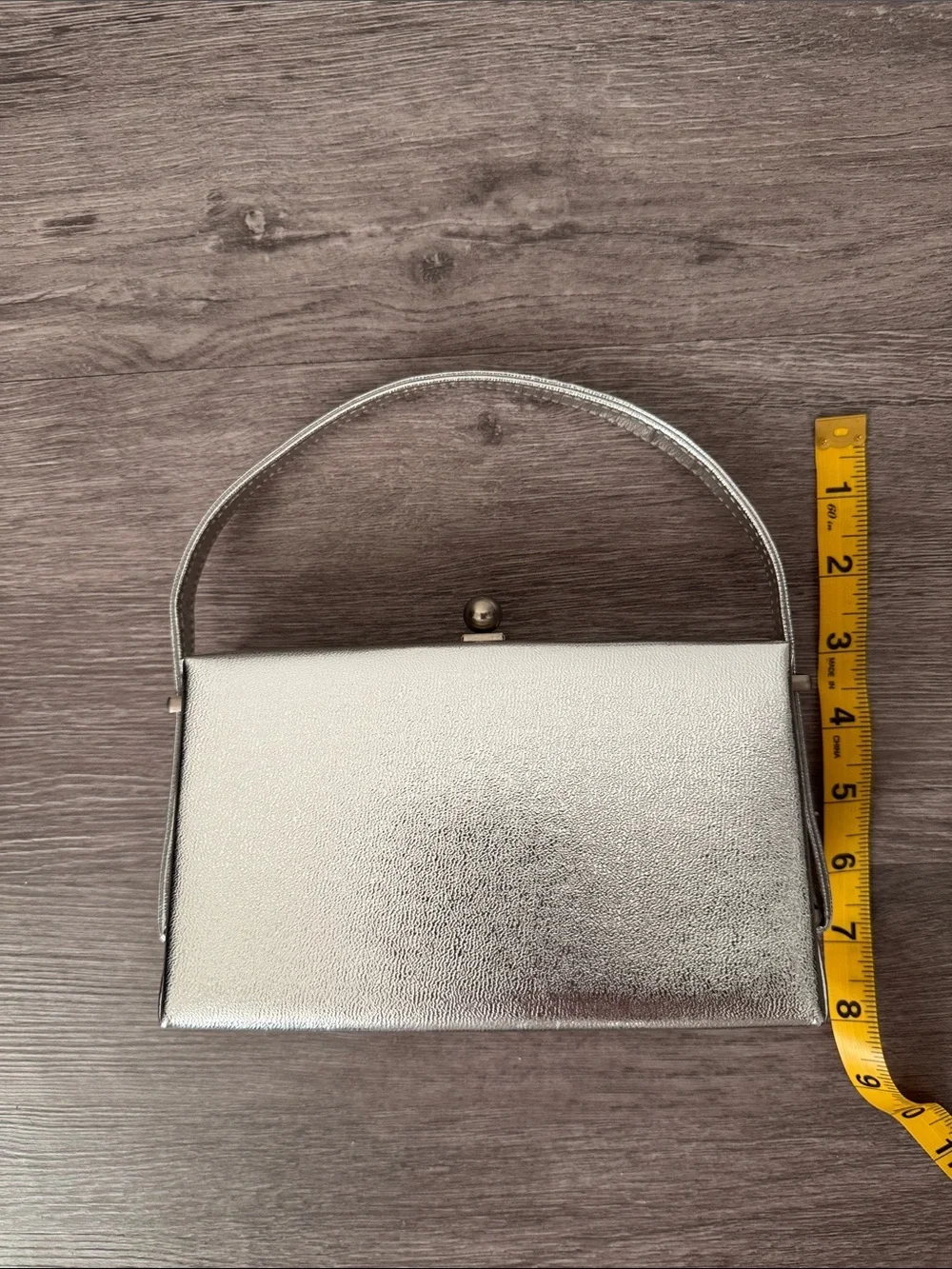 Vintage Metallic Silver Evening Top-Handle Bag - Picture 3 of 10